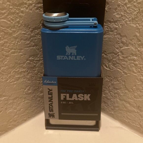 Stanley Other - Stanley Stainless Steel Pre Party Flask Steel Blue 8oz Adventure Series NWT